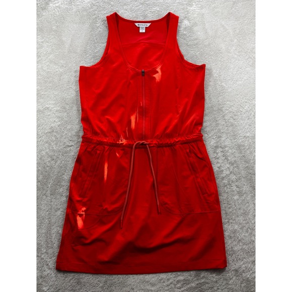 Athleta Dresses & Skirts - Athleta Womens Expedition Sleeveless Mini Quarter Zip Orange Dress/Skort Size 8
